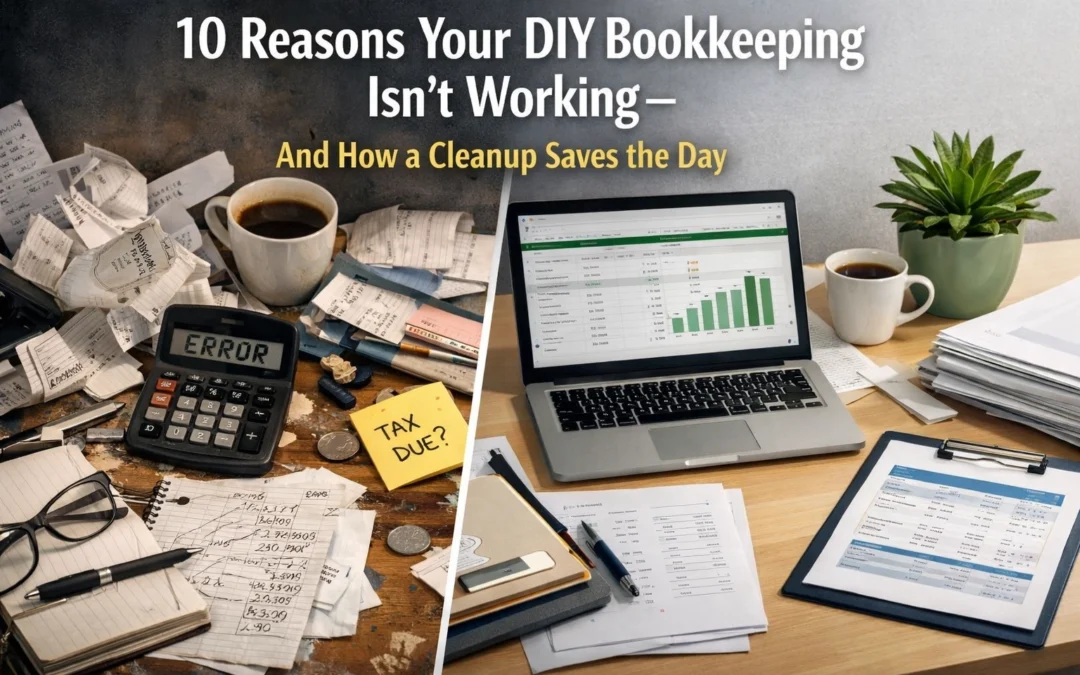 10 Reasons Your DIY Bookkeeping Isn’t Working, And How a Cleanup Saves the Day
